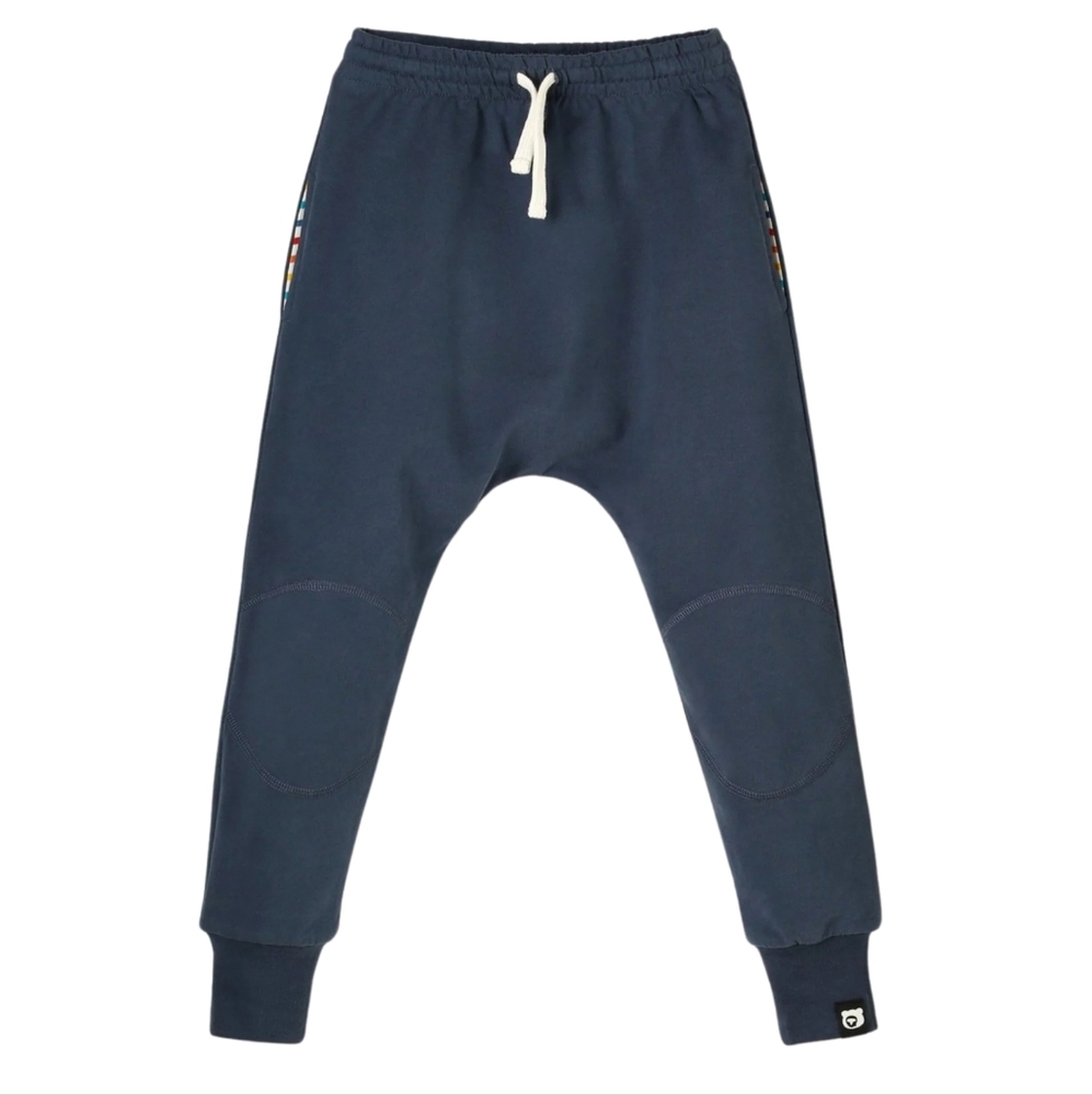The QT - NAVY | Organic Knee Patch Jersey Joggers